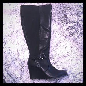 Torrid knee high wedge boots wide calf width